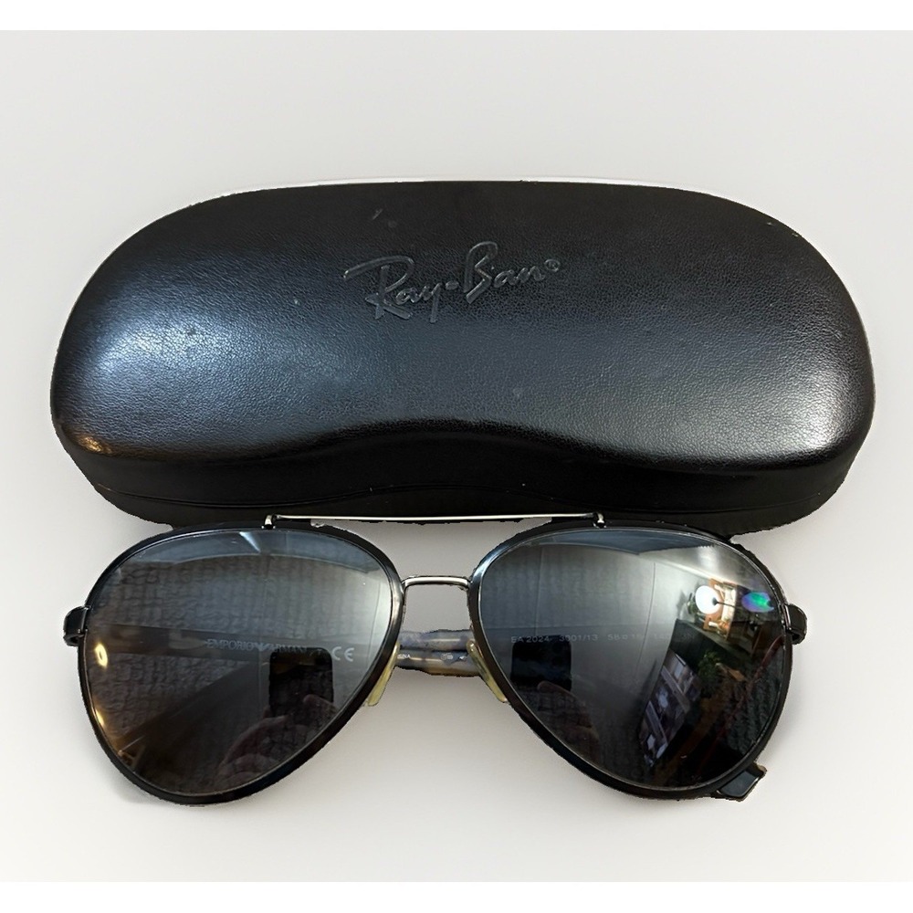 EMPORIO ARMANI EA2024 3001/13 Black Tortoise Shell Sunglasses 58 • 16 140 Frames